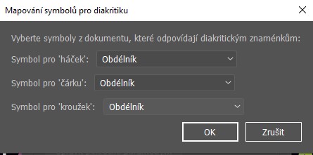 Mapování symbolů pro diakritiku